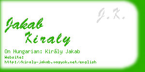 jakab kiraly business card